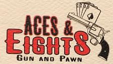 Aces & Eights Gun and Pawn logo